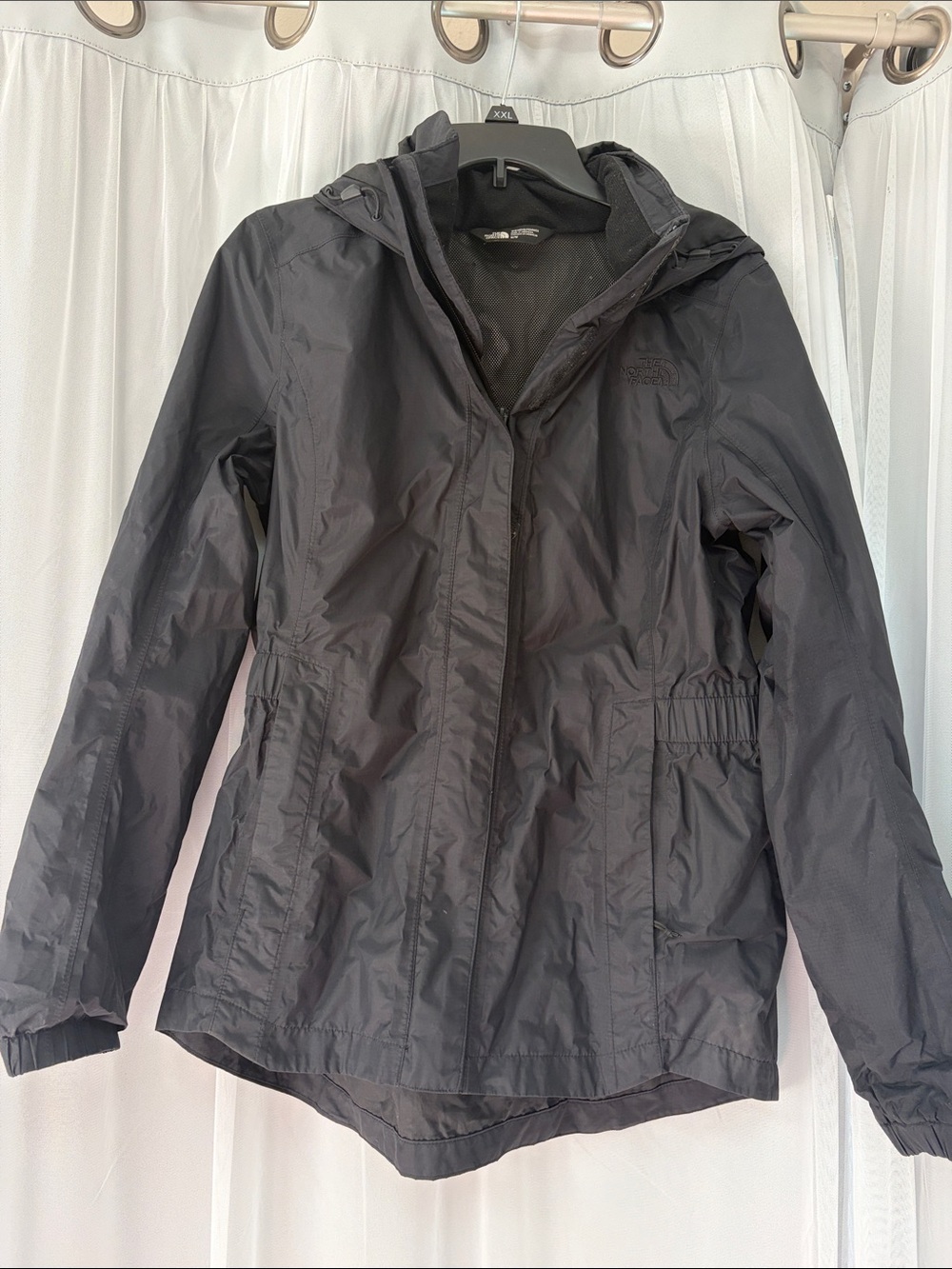 The North Face Women's Black Hooded Rain Jacket